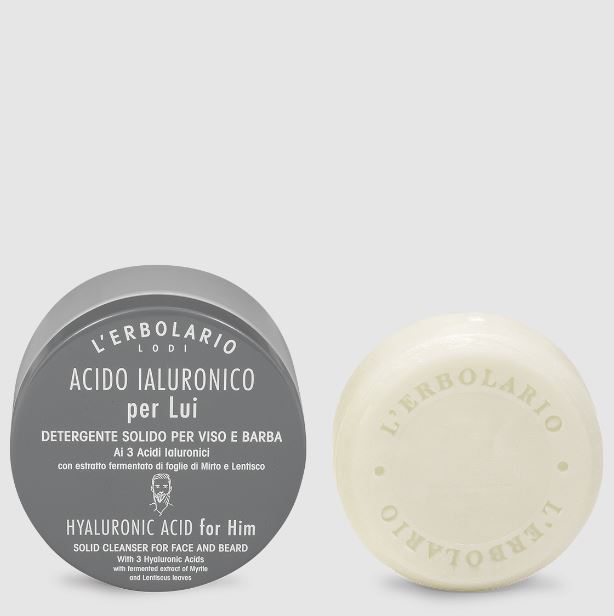 Acido Ialuronico per Lui Detergente Solido Viso e Barba 60 gr