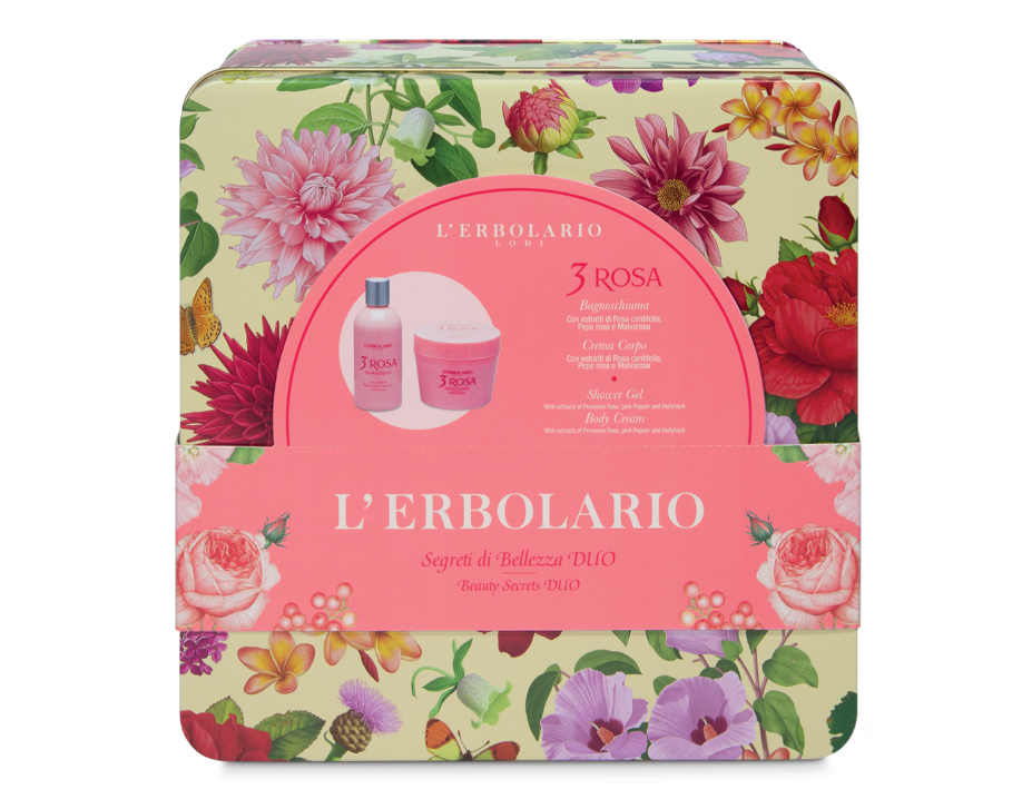 3 Rosa Segreti di Bellezza DUO: Bagnoschiuma 250 ml e Crema Fluida per il Corpo 200 ml - Edizione limitata