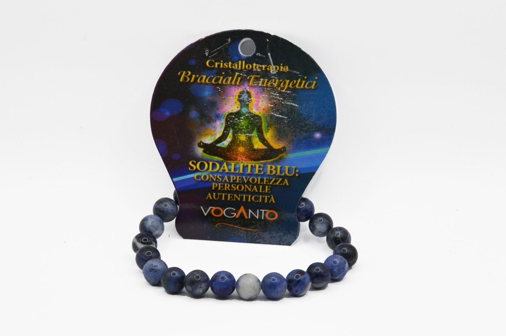 BRACCIALE ENERGETICO SODALITE BLU PERLINE 8MM