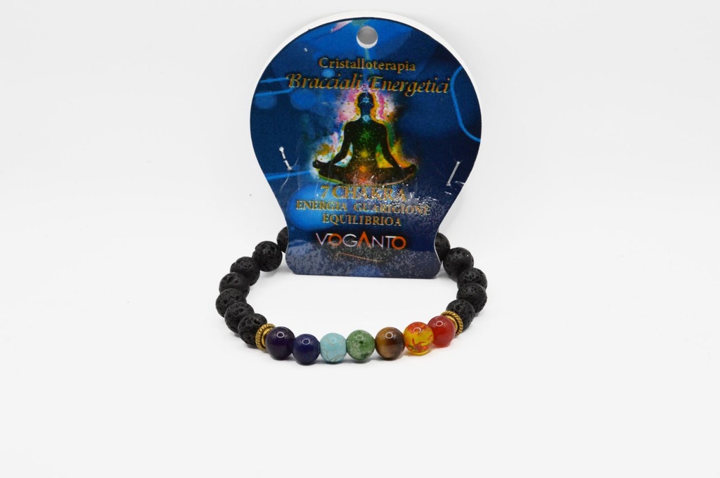 BRACCIALE ENERGETICO 7CHAKRA PERLINE 8MM