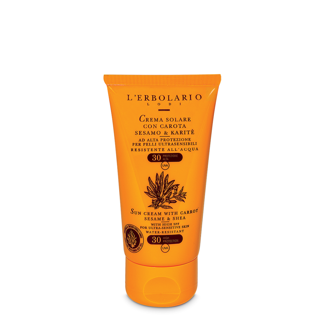 Crema solare con Carota, Sesamo & Karitè' SPF30 75 ml