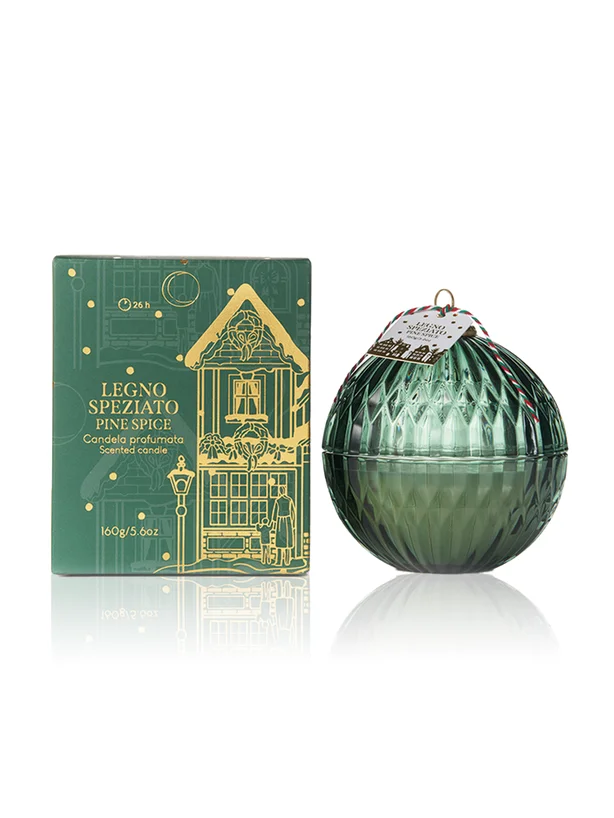 HIMALAYA CANDLE CHRISTMAS BALL PINE SPICE LEGNO SPEZIATO 160G