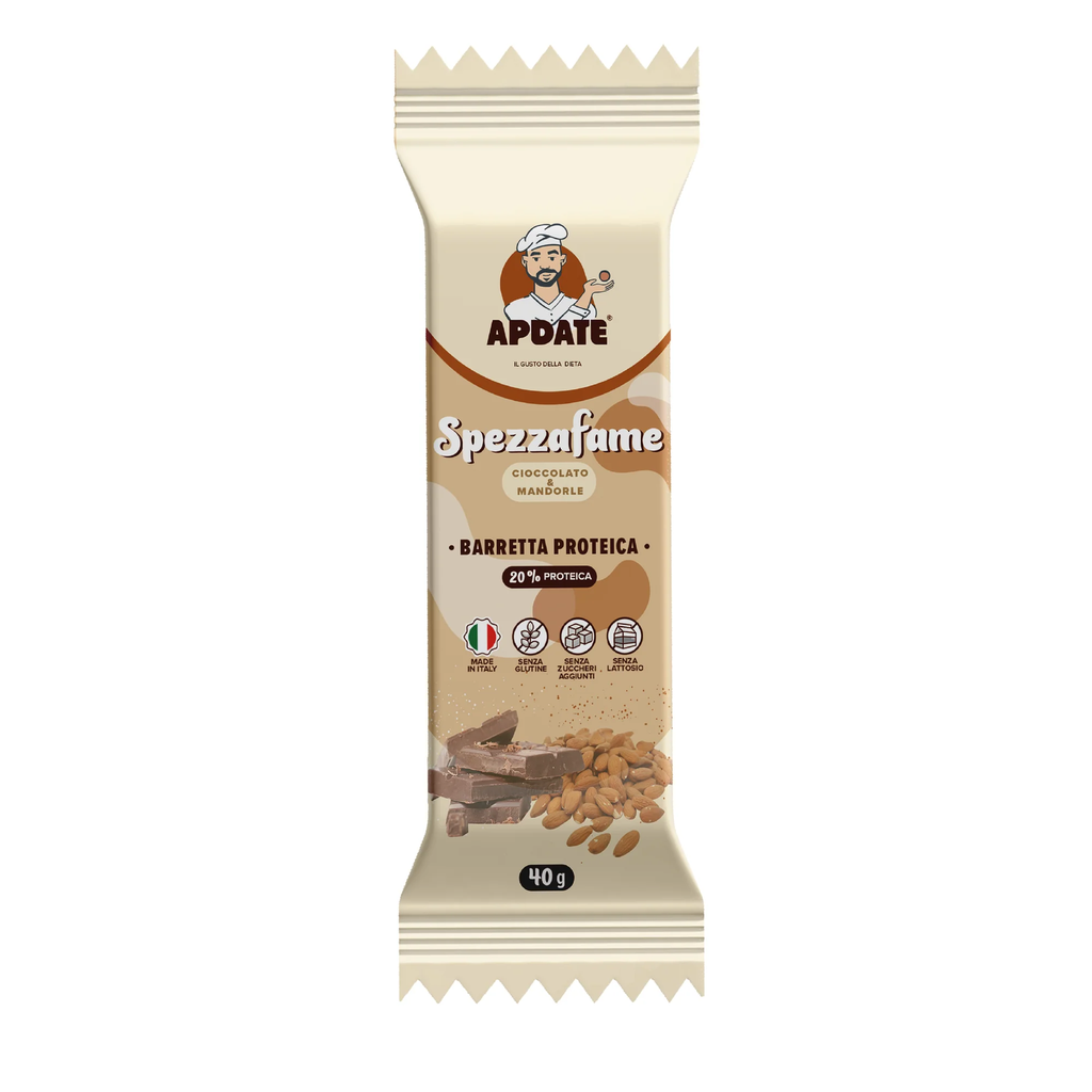 BARRETTA PROTEICA SPEZZAFAME CIOCCOLATO E MANDORLE 40G