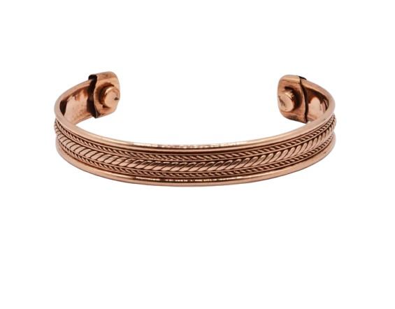 BRACCIALE IN RAME MAGNETO CON 2 MAGNETI INTRECCIO RAME MM H10 CON SCATOLA