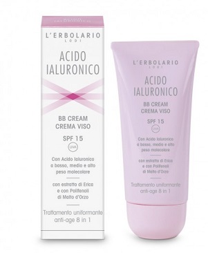 Acido Ialuronico BB Cream Crema Viso SPF15 Trattamento uniformante anti-age 8 in 1 50 ml