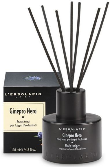 Ginepro Nero Fragranza per Legni Profumati con bastoncini neri 125 ml
