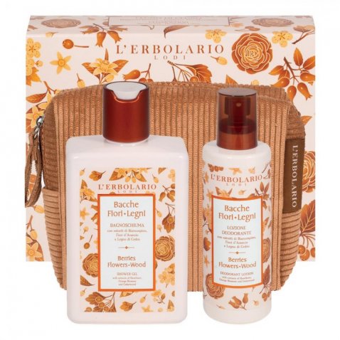 Bacche Fiori Legni Beauty-Pochette Legno di Cedro: Bagnoschiuma 250 ml e Lozione Deodorante 100 ml - Edizione limitata