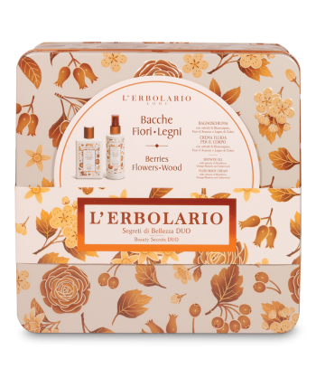 Bacche Fiori Legni Segreti di Bellezza TRIO: Profumo 50 ml, Bagnoschiuma 100 ml e Crema Fluida per il Corpo 200 ml - Edizione limitata