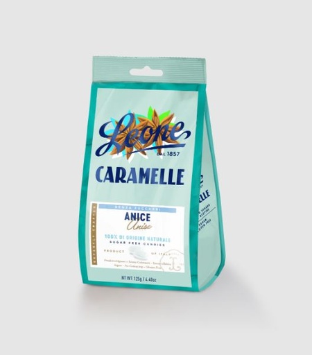 [987682251] PASTIGLIE LEONE CARAMELLE ANICE SENZA ZUCCHERI 125G