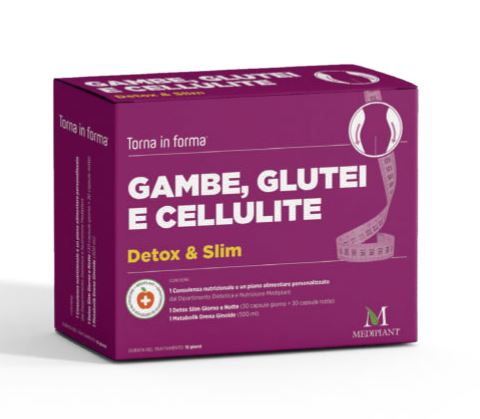 [987771971] GAMBE, GLUTEI E CELLULITE DETOX & SLIM 1 Detox Slim Giorno e Notte + 1 Metabolik Drena Ginoide Ananas