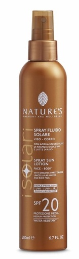 [941803393] SOLARI NATURE'S SPRAY FLUIDO SOLARE SPF20 200ML