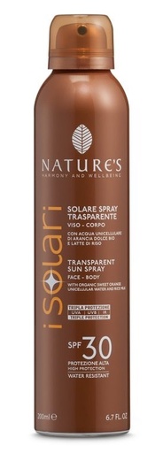 [941803456] SOLARI NATURE'S SPRAY TRASPARENTE SPF30 200ML